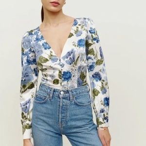 Reformation Silk Cadence Top Luca Small